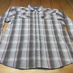 Howler Brothers Thorton Plaid Long Sleeve Pearl Snap Shirt Western Long Sleeve